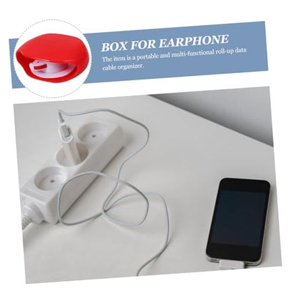 DOITOOL Roll Data Cable Organizer Retractable Cable Winder Headphone Organizer Auto Earbud Red Hub Portable