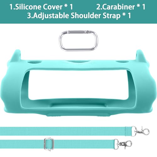 khanka Silicone Case for JBL Charge 6 Waterproof Speaker,Mint Green | EVA Hard Shell, Carabiner Clip Attachment, Impact Resistant Protection, Soft Interior Lining, Impact Protect for JBL Charge 6 - color: Mint Green
