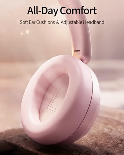 Wentronic Y05 Wireless Bluetooth Headphone, Noise Cancelling, Pink | Wireless Over-Ear Headphones, Hi-Res Audio, 48H Playtime, Built-in Mic, Comfort & Connectivity, Works with iOS, Android & PC - color: Pink