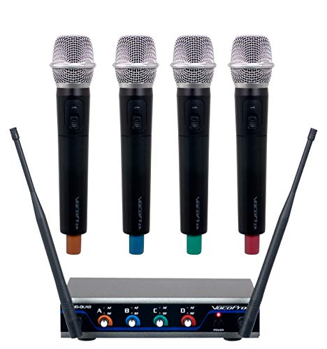 VOCOPRO Four-Channel UHF Digital Wireless Handheld Microphone Mics System-H4