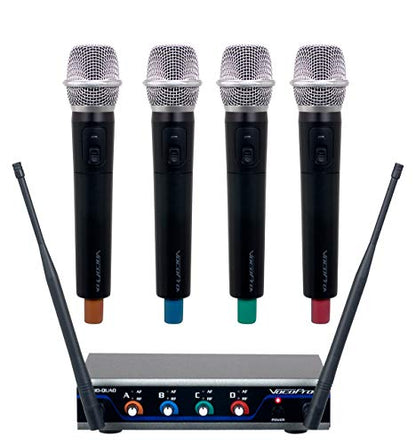 VOCOPRO Four-Channel UHF Digital Wireless Handheld Microphone Mics System-H4