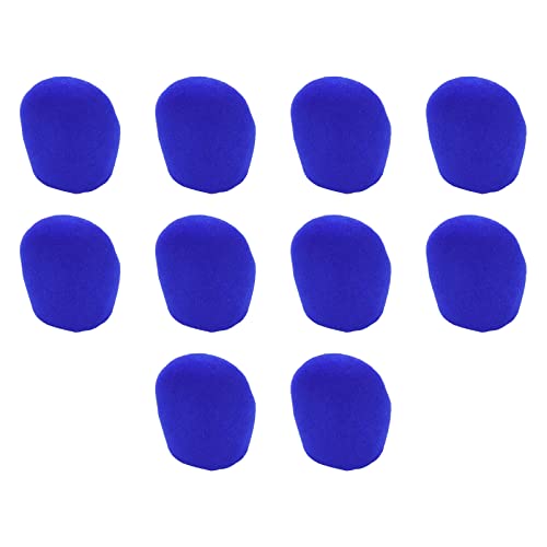 10Pcs Blue Microphone Covers Foam,Standard Handheld Microphone Soft Foam KTV Microphone Cover - color: Blue