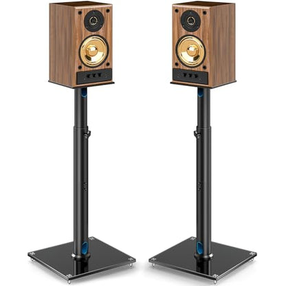 5Rcom Universal Speaker Stands for Surround Sound with 360° Swivel，Height Adjustable Bookshelf Speakers Stand from 32" to 43" with Cable Management, Speaker Stands Pair with Nonslip Pad Easy Install
