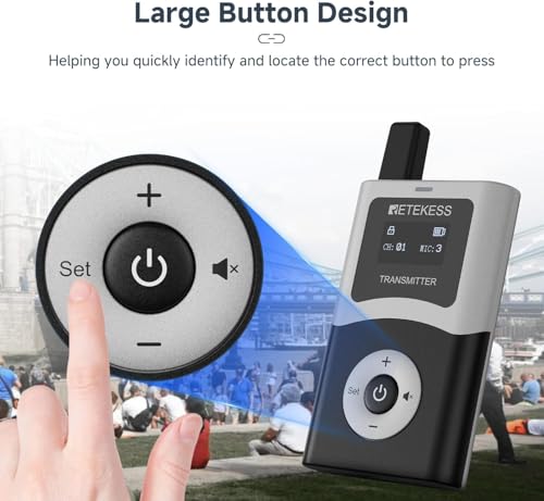 Retekess T130U(4nd Gen T130)Tour Guide System, Translation System(1TX 15RX) | for Church,School,Travel, U-Band, 200M, 40H, with16 USB Charging Ports, Less Interference Voice, One-Key Operation - style: 1-15