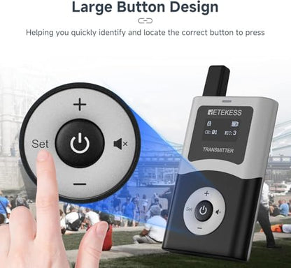 Retekess T130U(4nd Gen T130)Tour Guide System, Translation System(1TX 15RX) | for Church,School,Travel, U-Band, 200M, 40H, with16 USB Charging Ports, Less Interference Voice, One-Key Operation - style: 1-15