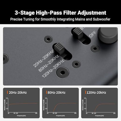 Fosi Audio ZP3 Balanced Preamp for Home Audio, 2 RCA and 1 XLR Inputs, RCA/XLR Outputs and Sub-Out, Pre Amp for 2 Channel Stereo and 2.1 Setup, Pre Amplifier with HPF High Pass Filter and Tone Control