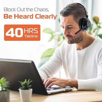 Spracht Blues Combo BT/USB Wireless Headphones for Working Professionals, Comfortable PC Headset, 40 Hour Battery Life, USB and Bluetooth Headset with Noise Cancelling Microphone for Work (Single Ear) - style: Single Ear