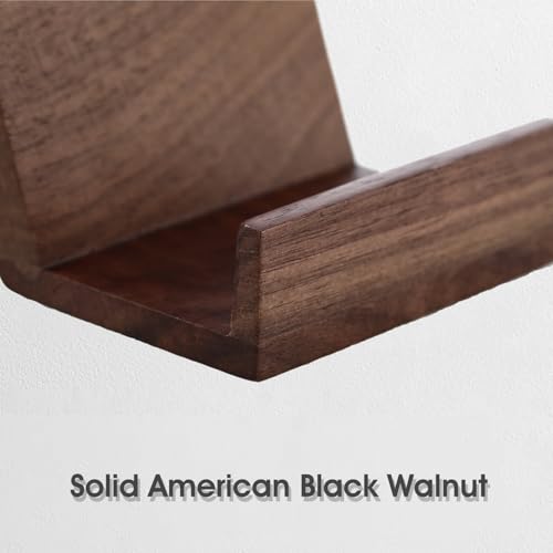 NIRVASH Walnut Controller Wall Mount, Wood Game Controller Holder Stand & Headphone Hanger, Controller & Headset Stand Compatible with Xbox, PS5, Remote (2 Pack Black) - color: Black (2 Pack)