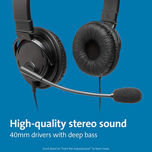 Kensington USB Hi-Fi Headphones with Microphone (K97601WW), Black
