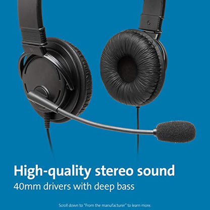 Kensington USB Hi-Fi Headphones with Microphone (K97601WW), Black