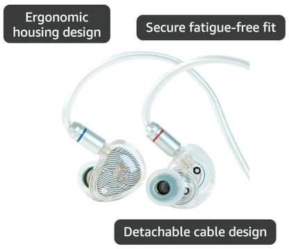 TANGZU Wan'er S.G II in Ear Monitor, Gaming IEM Earphones, HiFi Wired Earphones with 10mm Single Dynamic Driver PET Diaphragm, 0.78mm 2-Pin Tangle-Free Detachable Cable (White, 3.5mm with Mic) - color: White, size: 3.5mm Jack with Mic