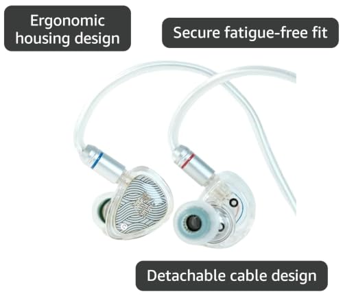TANGZU Wan'er S.G II in Ear Monitor, Gaming IEM Earphones, HiFi Wired Earphones with 10mm Single Dynamic Driver PET Diaphragm, 0.78mm Double pinhole Tangle-Free Detachable Cable (White, 3.5mm) - color: White, size: 3.5mm Jack without Mic