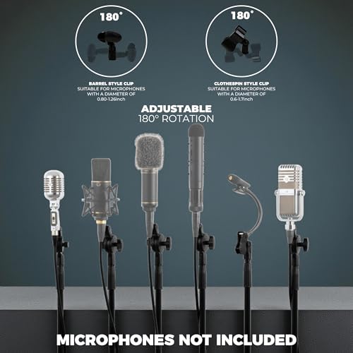 Professional Microphone Stand with Boom Arm, Adjustable Tripod Floor Mic Stand 85-187cm, Heavy Duty Metal Microphone Stand for Singing, Podcast & Studio Recording