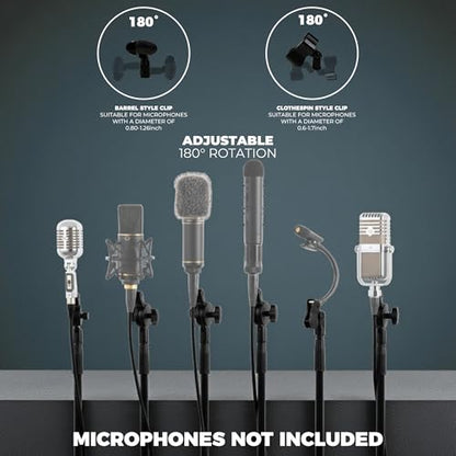 Professional Microphone Stand with Boom Arm, Adjustable Tripod Floor Mic Stand 85-187cm, Heavy Duty Metal Microphone Stand for Singing, Podcast & Studio Recording
