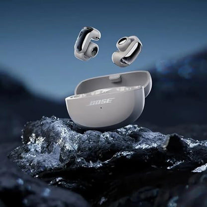 Bose Ultra Open Bluetooth Earbuds, True Wireless Earbuds with OpenAudio for Awareness, Clip On Design for Comfort, Immersive Audio, Up to 48 Hrs of Playtime + 20W Wall Charger (Moonlight Gray) - color: Moonlight Gray