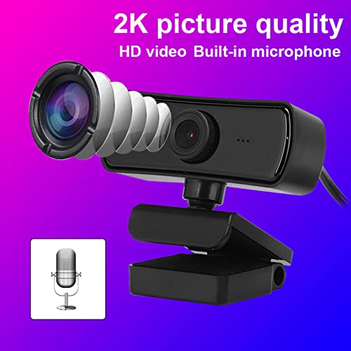 1080P Webcam, USB Webcam with Microphone USB Computer Web Camera, Plug and Play for Live Broadcast Net Class Conferencing Video Calling (Black)