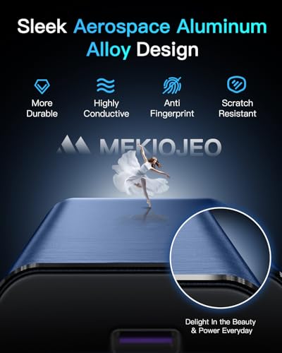 MEKIOJEO 12 Ports Aluminum Alloy 380W Charging Station USB C Charger Block | 65W Laptop Fast GaN Charger for MacBook Pro/Air/iPad Pro/iPhone (Blue) - color: Blue