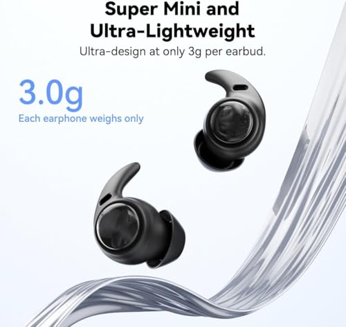 NE76 Sleep Earbuds Adaptive Noise Cancelling Earbuds Bluetooth 6.0 Wireless Headphones 40H & 165 Languages, Mini Invisible Earplugs for Side Sleepers Small Earphones for Sleeping, Travel, Work- Beige - color: Beige