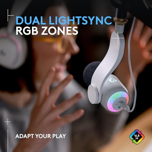 Logitech G Yeti GX Dynamic RGB Gaming Microphone with LIGHTSYNC - White - color: White