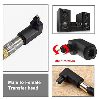 ECSiNG 2Pcs Optical 90° Right Angle Adapter Optical Audio Connector Adapter Electrical Accessories for HDTV Home Theater System Sound Bar 33.5mm