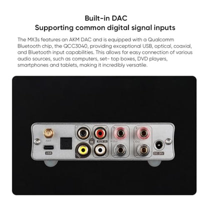Topping MX3s Headphone Amplifier HiFi DAC Amp AK4377 Chip USB/Bluetooth/Opt/Coax/AUX Input Desktop Home Audio Headphone Amps for Subwoofer/Passive Speaker