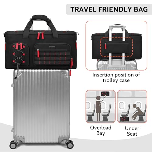 BOSSTIN DJ Cable Bag with Detachable Dividers for Equipment and Music Gear | Laptop and Microphone Pocket, Versatile Carrying with Shoulder Strap, Durable Fabric, for Musicians and Audio Professionals - color: Orange