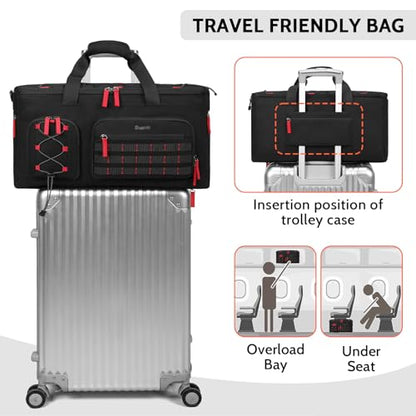 BOSSTIN DJ Cable Bag with Detachable Dividers for Equipment and Music Gear | Laptop and Microphone Pocket, Versatile Carrying with Shoulder Strap, Durable Fabric, for Musicians and Audio Professionals - color: Orange