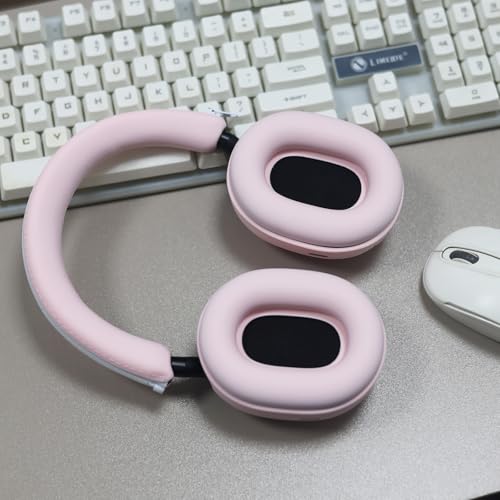 Adhiper XM5 Sweat Covers Accessories for Sony WH-1000XM5 - Custom Pink | Soft Silicone Case, 3-in-1 Headphone Covers with Ear Cover & Headband Cover & Shell Protector, Sweatproof & Washable - color: Pink