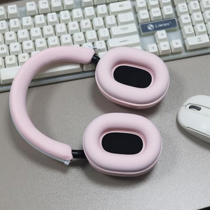 Adhiper XM5 Sweat Covers Accessories for Sony WH-1000XM5 - Custom Pink | Soft Silicone Case, 3-in-1 Headphone Covers with Ear Cover & Headband Cover & Shell Protector, Sweatproof & Washable - color: Pink