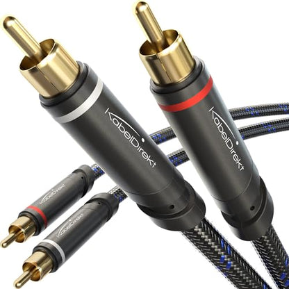 KabelDirekt – RCA Cable – 10ft – 2×2, Braided | Coaxial, subwoofer/amp/HiFi/home cinema/Blu-ray, analog & digital - color: Nylon Braiding, size: 10 feet