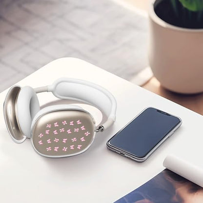 51 Clear Case for Airpods Max Headphones Cute Kawaii Soft TPU Ear Cups Cover Anti-Scratch Silicone Ear Pad Protective Case Aesthetic Headband Cover for Apple Airpods Max - color: Bow butterfly 23