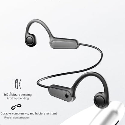 AYI True Bone Conduction Bluetooth Headphones Open Ear Headset Painless Wear Stereo Earphone 11H Playtime Lightweight Stable & Comfortable Sports Headphone for Driving Bicycling Running Skiing-White - color: B8 White