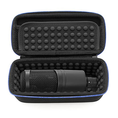 CASEMATIX Padded Microphone Case Compatible with AT2020 USB, AT2020USB Plus, AT2035, AT2050, AT4033A, AT4040, AT4050, ATR2500 USB with Windscreen and Small Cable Accessories, Case Only
