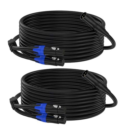XLR Splitter Y Cable 2 Female to 1 Male, Microphone XLR Breakout Cable Balanced Left and Right Dual Female to Single Male, for Mixer/Speaker/MIC, 3.3FT-2Pack - size: 6.6FT, style: 1 Male to 2 Female