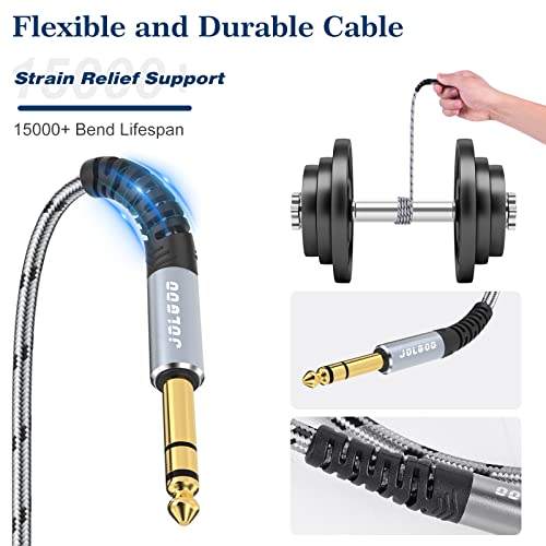 JOLGOO 1/4 Inch TRS to XLR Cable - 3.3 Feet Balanced 6.35mm TRS Plug to 3-pin XLR Male Microphone Cable - size: 3.3 Feet, style: 1/4 TRS Male to XLR Male