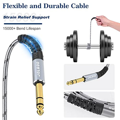 JOLGOO 1/4 Inch TRS to XLR Cable - 3.3 Feet Balanced 6.35mm TRS Plug to 3-pin XLR Male Microphone Cable - size: 3.3 Feet, style: 1/4 TRS Male to XLR Male
