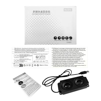 USB Desktop Speakers Dual Output 3W Mini USB Multimedia Bookshelf Speakers 20KHz 30KHz Active Desktop Speakers for Gaming, Music, Computers, Phones, MP3, MP4 (Black, 0.7 m)