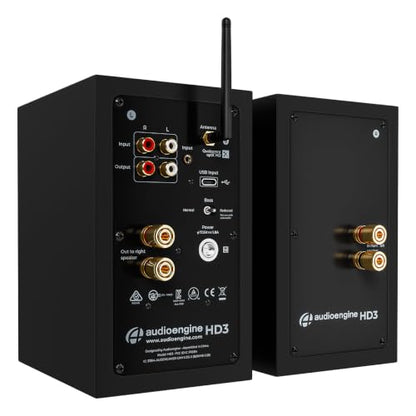 Audioengine A2 HD (HD3) Wireless Computer Speakers – Bluetooth Desktop | Speakers with DAC, Headphone Amplifier and USB Audio - Black - color: Black, style: HD