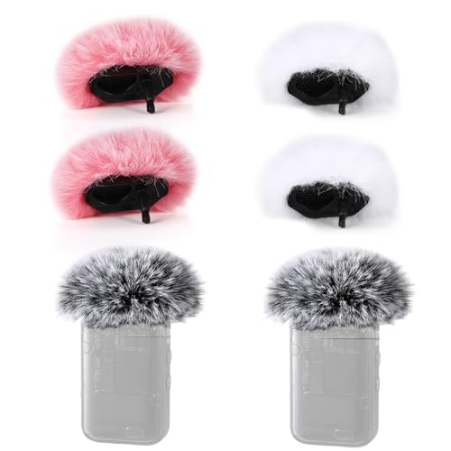ZealSound DJI MIC 2 Windscreen Pop Filter for DJI MIC 2 / OSMO POCKET 3 Microphone Furry Wind Muff Windshield Professional Foam Cover Set (NOT for Dji Mic 1 Lavalier Lapel Mic),6 Pack-Gray White Pink