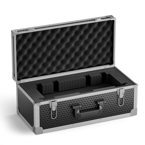 Phenyx Pro Carrying Case with Customizable Pre-Diced Foam Foam PCSE-XL | Aluminum Alloy Sturdy Build, 3-layer Form, Protective Gear Storage, Wireless Mic Systems, Camera Gear, Equipment Transport - size: Extra Large (20.4×10.2×7.9 Inch)