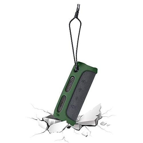 Silicone Protective Cover Frame Case Skin for JBL FLIP Essential 2 Bluetooth Speaker Shell Sleeve Hand Bag Shoulder Case Box Accessories - color: Green