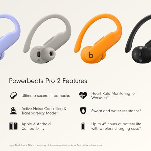 Beats Powerbeats Pro 2 - Wireless Bluetooth Earbuds with USB-C Charging Cables (1.5 m) - Electric Orange - color: Electric Orange, style: Powerbeats Pro 2 and USB-C Cable
