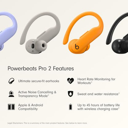 Beats Powerbeats Pro 2 - Wireless Bluetooth Earbuds with USB-C Charging Cables (1.5 m) - Electric Orange - color: Electric Orange, style: Powerbeats Pro 2 and USB-C Cable