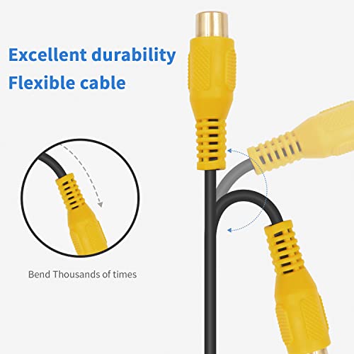 Duttek Short RCA Extension Cable 6in/15cm, 90 Degree RCA Subwoofer Cable, RCA Male to Female Audio Cable Supports Shielded Digital Analogue, for HDTV, DVD, Amplifiers 2 Pack - size: 6in/15cm, style: 90 Degree RCA Male to Female