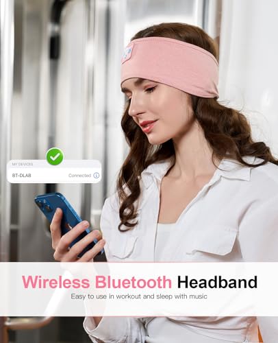 Perytong Sleep Headphones Wireless, Bluetooth Sports Headband Headphones with Ultra-Thin HD Stereo Speakers Perfect for Sleeping,Workout,Jogging,Yoga,Insomnia, Air Travel, Meditation (Bright Pink) - color: Bright Pink
