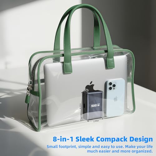 500W Fast Charging 8 Port USB C Charger Block with Nylon Fast Charging Cable, Multi-Device Charging Station Wall Desktop Charger with GaN Ⅲ Technology, USB-C Charger Adapter for MacBook/iPad/iPhone 17 - size: 500W+240W Fast Charging Cable Braided Nylon