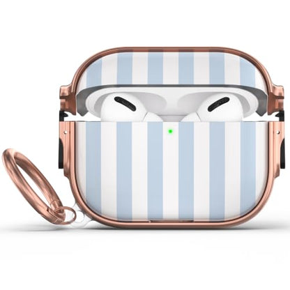 for AirPods Pro 2/1 Case Cover with Lock, Magsafe Compatible,Blue Stripes - color: Blue White Stripes, size: AirPods Pro 2/1 Case (2019/2022/2023)