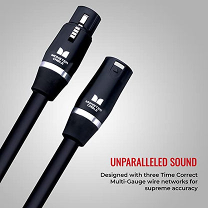 Monster Cable Prolink Studio Pro 2000 XLR Microphone Cable, 100 Foot Balanced Mic Cable, Gold XLR Male to Female Connectors, Multi-Gauge Wire Network Studio Cable