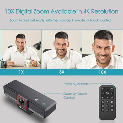 Angetube 4K AI Webcam for PC, AI-Trackig Computer Web Camera for Desktop - color: Black