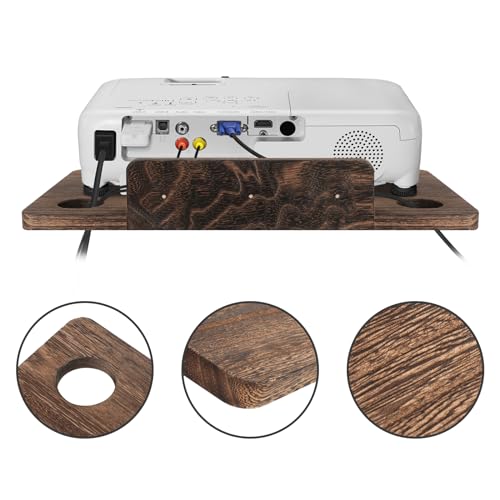 Projector Shelf Wall Mount Floating Projector Rack Holder,Projector Mount,Router Modem Cable Box Shelf for Xbox Series PS5 PS4 Wood